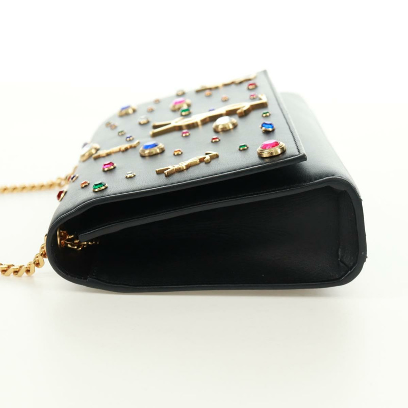 【日本直送】SAINT LAURENT 鏈條 Kate 單肩包 皮革 黑色 金色 正品 171838SAM-3