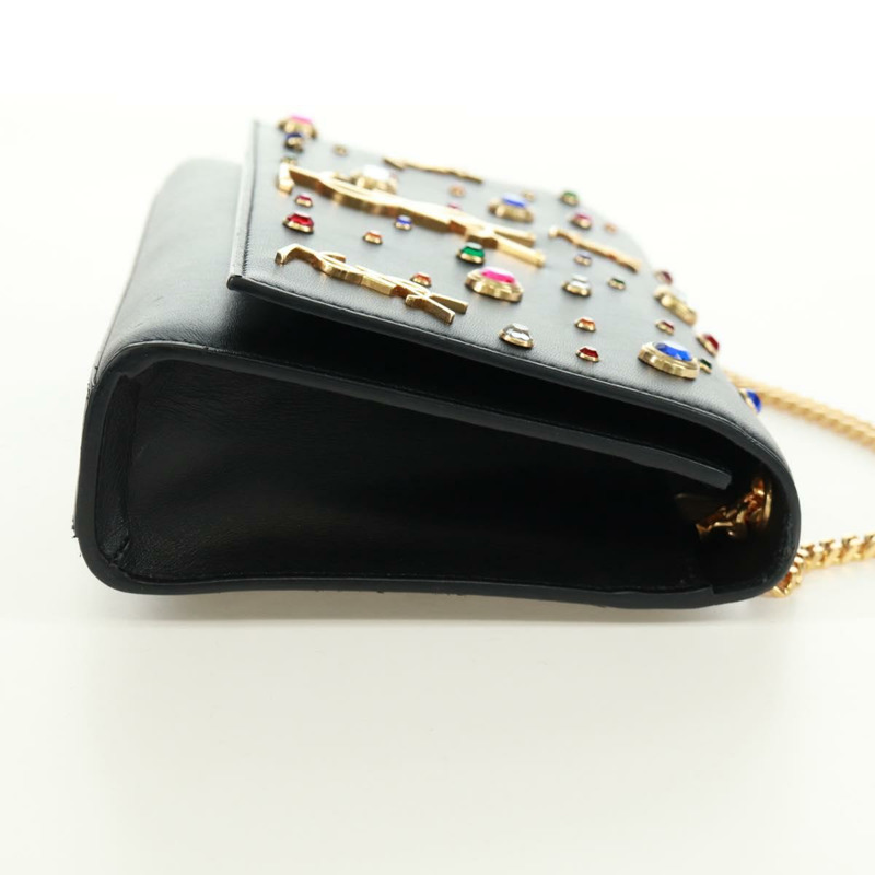 【日本直送】SAINT LAURENT 鏈條 Kate 單肩包 皮革 黑色 金色 正品 171838SAM-4