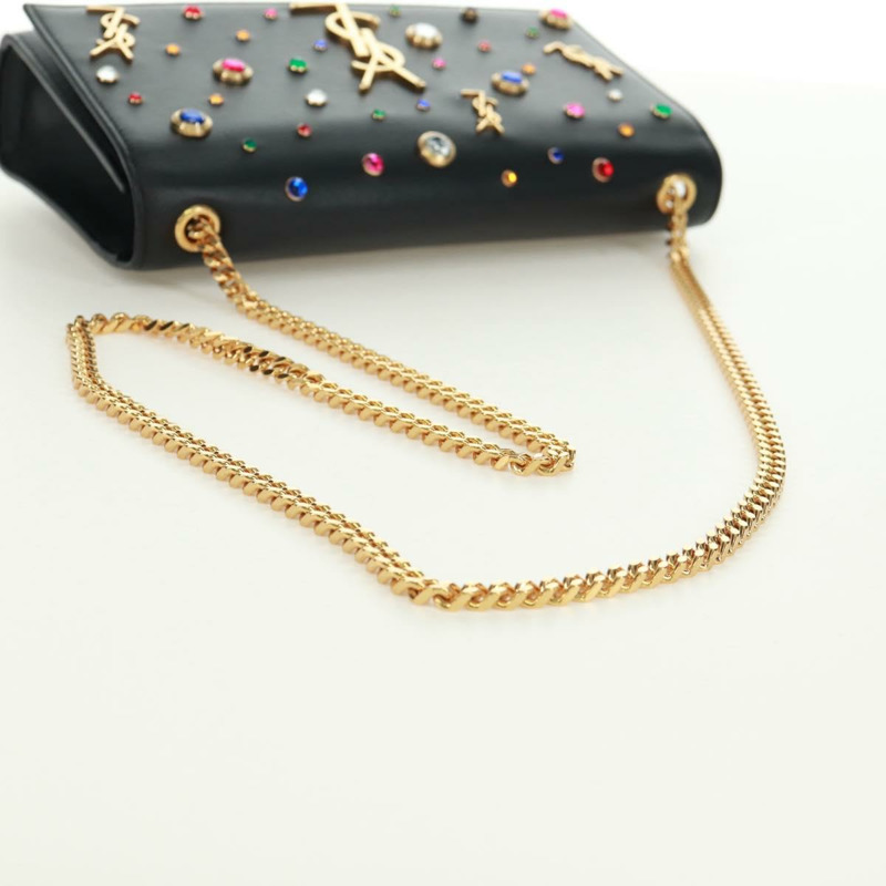 【日本直送】SAINT LAURENT 鏈條 Kate 單肩包 皮革 黑色 金色 正品 171838SAM-6
