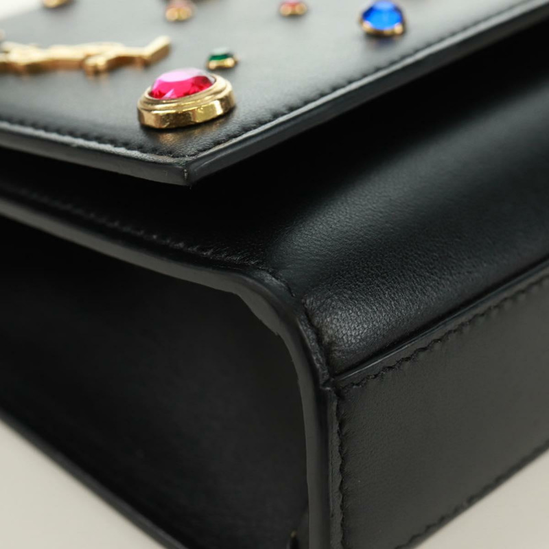 【日本直送】SAINT LAURENT 鏈條 Kate 單肩包 皮革 黑色 金色 正品 171838SAM-9
