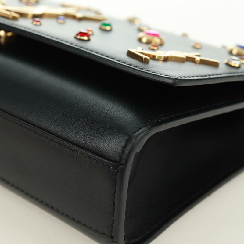 【日本直送】SAINT LAURENT 鏈條 Kate 單肩包 皮革 黑色 金色 正品 171838SAM-10