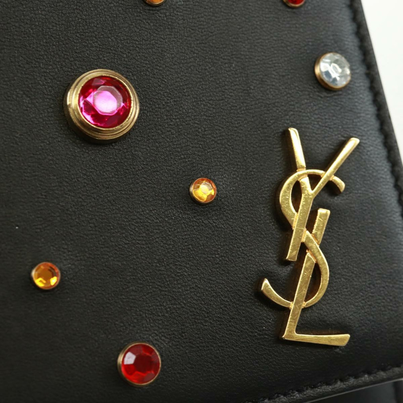 【日本直送】SAINT LAURENT 鏈條 Kate 單肩包 皮革 黑色 金色 正品 171838SAM-13