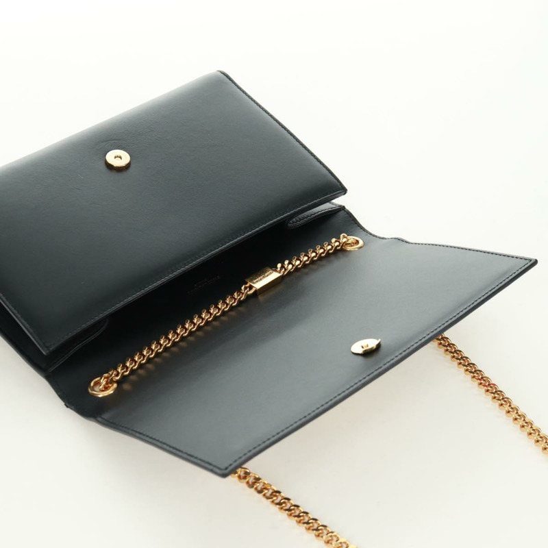 【日本直送】SAINT LAURENT 鏈條 Kate 單肩包 皮革 黑色 金色 正品 171838SAM-15