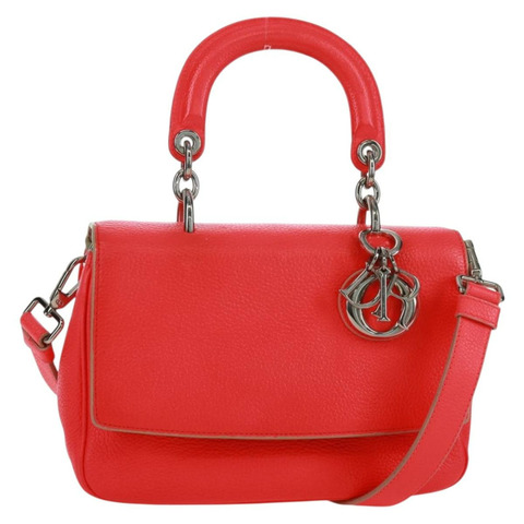 Christian Dior Beadior 手提包 皮革 2way 紅色銀色 正品 170893M