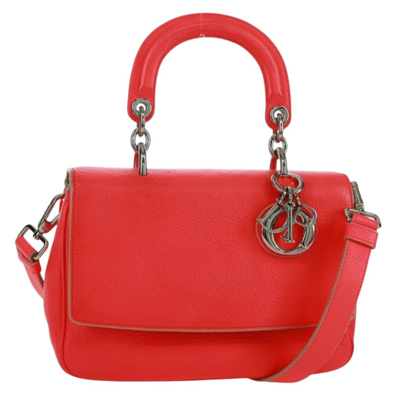 【日本直送】Christian Dior Beadior 手提包 皮革 2way 紅色銀色 正品 170893M-0