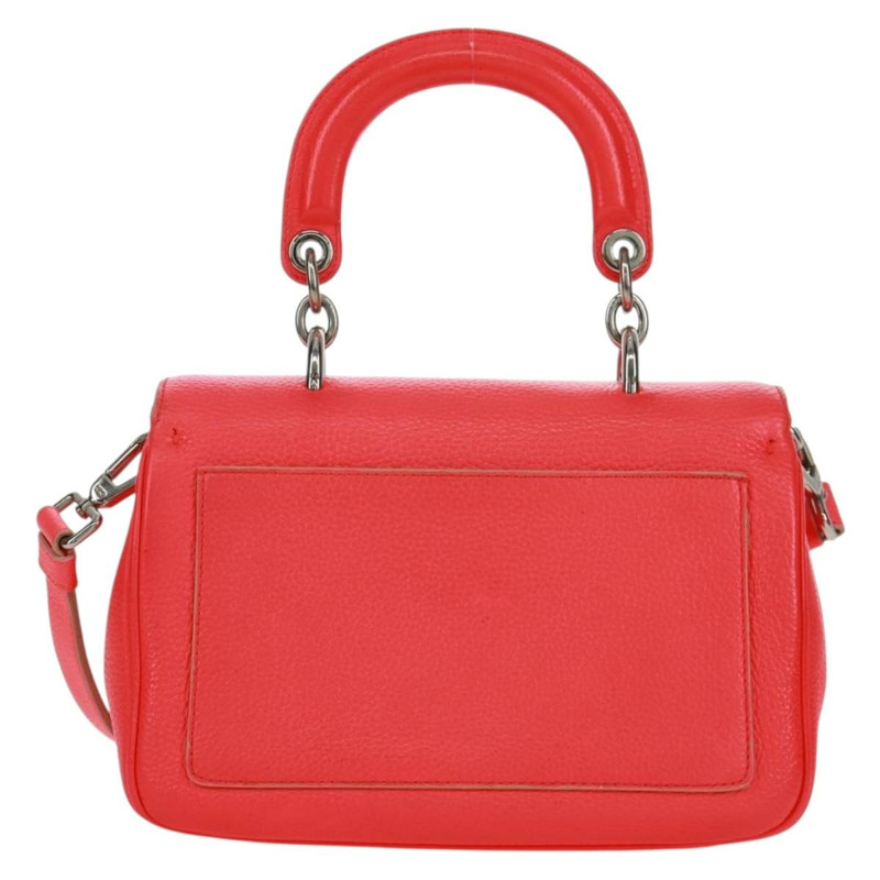 【日本直送】Christian Dior Beadior 手提包 皮革 2way 紅色銀色 正品 170893M-2