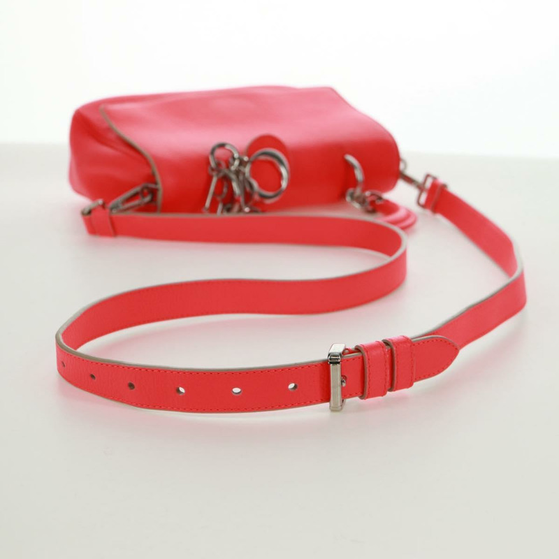 【日本直送】Christian Dior Beadior 手提包 皮革 2way 紅色銀色 正品 170893M-8