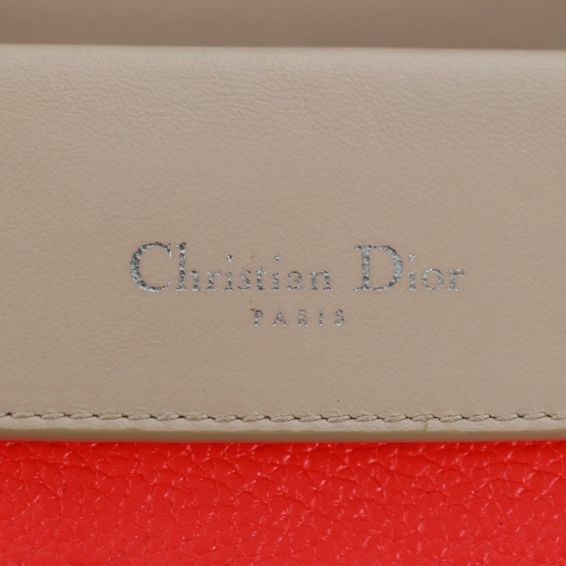 【日本直送】Christian Dior Beadior 手提包 皮革 2way 紅色銀色 正品 170893M-17