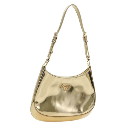 PRADA 漆皮雙肩包，金色，正品，貨號 171310SAM