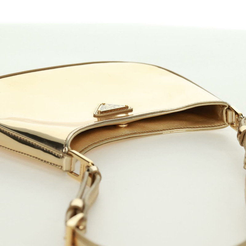 【日本直送】PRADA 漆皮雙肩包，金色，正品，貨號 171310SAM-5