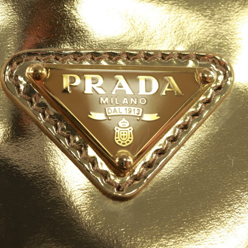 【日本直送】PRADA 漆皮雙肩包，金色，正品，貨號 171310SAM-14