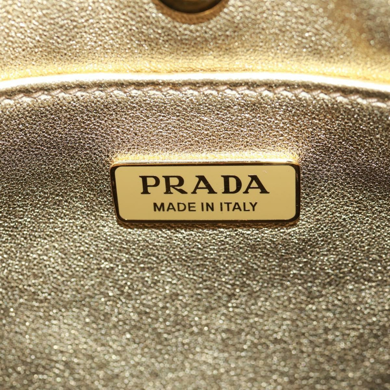 【日本直送】PRADA 漆皮雙肩包，金色，正品，貨號 171310SAM-15