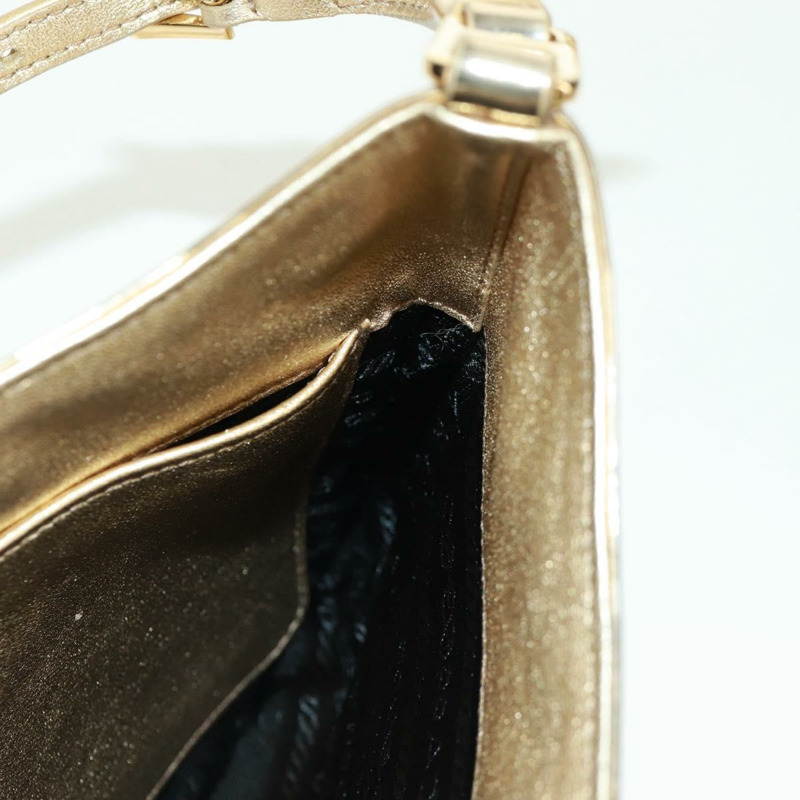 【日本直送】PRADA 漆皮雙肩包，金色，正品，貨號 171310SAM-17