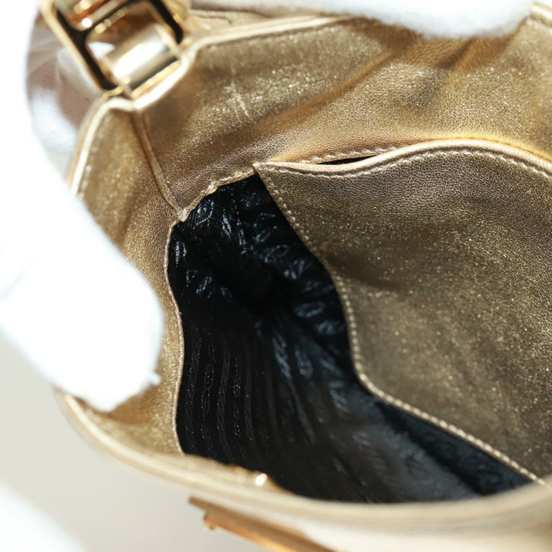 【日本直送】PRADA 漆皮雙肩包，金色，正品，貨號 171310SAM-18