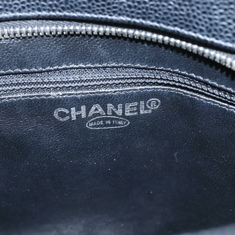 【日本直送】香奈兒 (CHANEL) Matelasse Reprint 托特包,魚子醬紋皮革,黑色,銀色雙C標誌,正品 am10812SAM-14