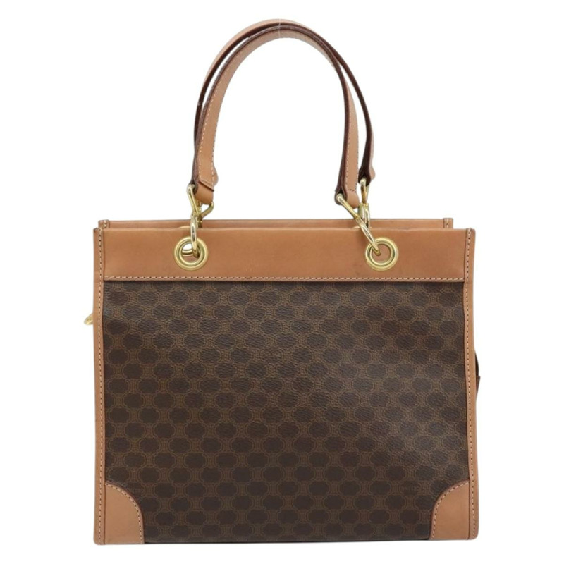 【日本直送】CELINE Macadam帆布手提包 PVC皮革 棕色金色 正品 am10820V-1