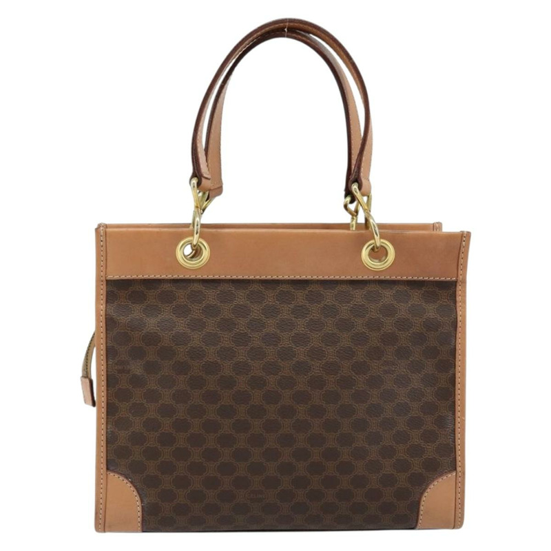 【日本直送】CELINE Macadam帆布手提包 PVC皮革 棕色金色 正品 am10820V-2