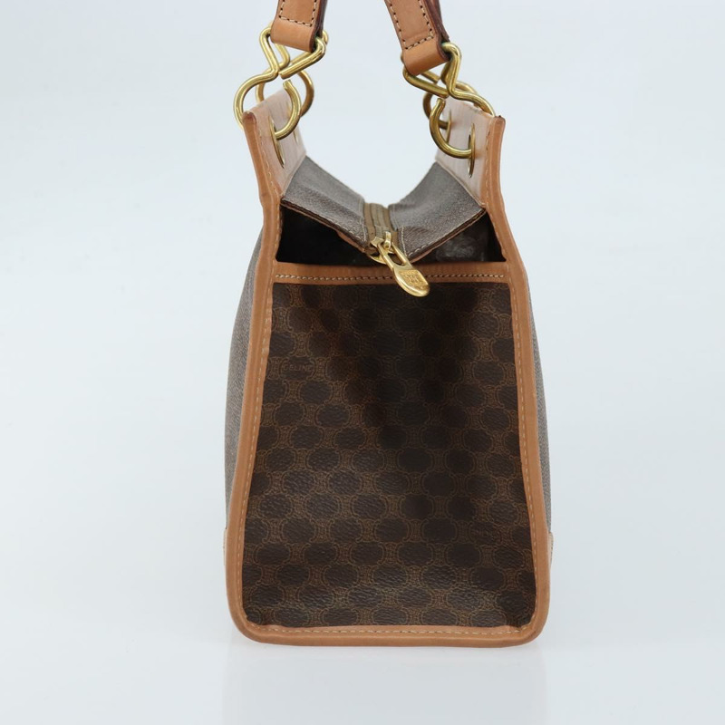【日本直送】CELINE Macadam帆布手提包 PVC皮革 棕色金色 正品 am10820V-3