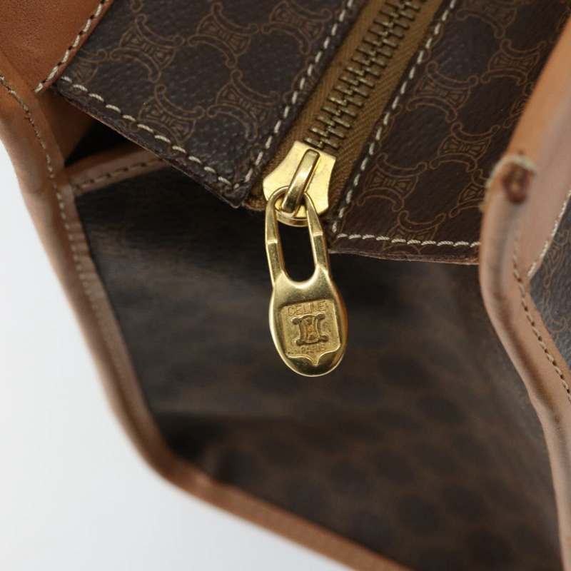 【日本直送】CELINE Macadam帆布手提包 PVC皮革 棕色金色 正品 am10820V-13
