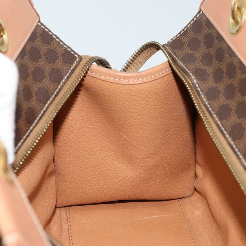 【日本直送】CELINE Macadam帆布手提包 PVC皮革 棕色金色 正品 am10820V-16