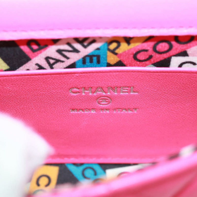 【日本直送】香奈兒 (CHANEL) 絎縫鏈條手提包，羊皮材質，粉紅色/銀色，兩用款，正品編號 173255SAM-18