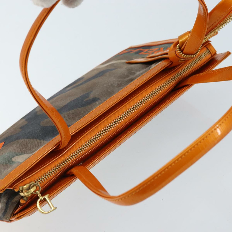 【日本直送】Christian Dior 手提包 帆布 綠色 金色 正品 170666V-5