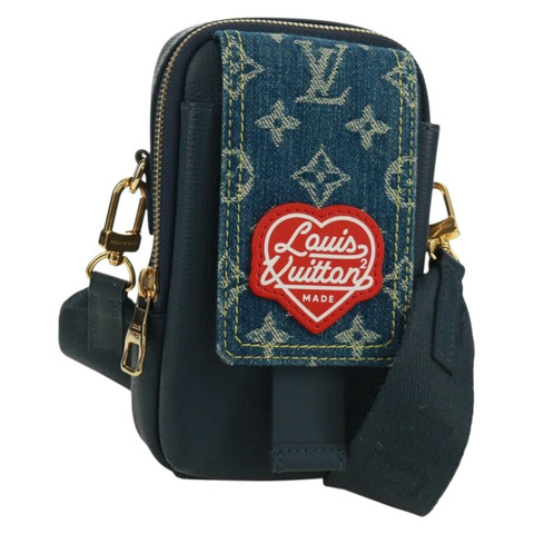 路易威登 Monogram Denim LV MADE 雙手機包 M81060 LV Auth 170667SM