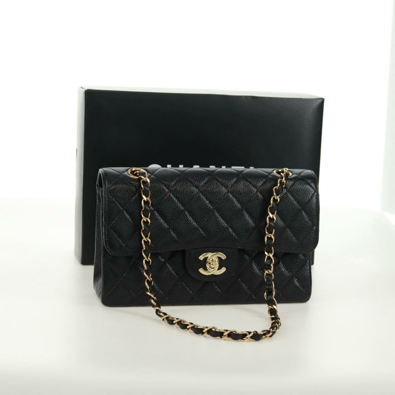 【日本直送】香奈兒雙蓋雙鏈絎縫23包，魚子醬皮，CC標誌，正品SK011SM-27