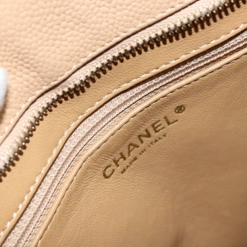 【日本直送】香奈兒 (CHANEL) Matelasse Reprint 托特包，魚子醬紋理，米色，金色 CC 標誌，正品編號 166898SAV-14
