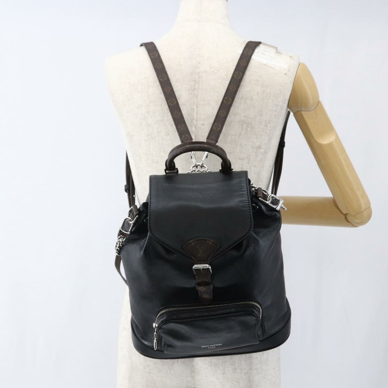 【日本直送】路易威登 Monogram Montsouris Vibe PM 雙肩包 黑色 M12587 LV 正品 161743SM-30