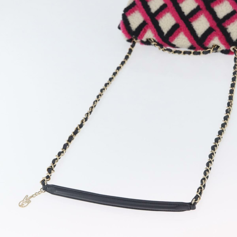 【日本直送】香奈兒 (CHANEL) 絎縫鏈條單背包 Mouton 黑色粉紅色 CC 正品 171163SAM-6