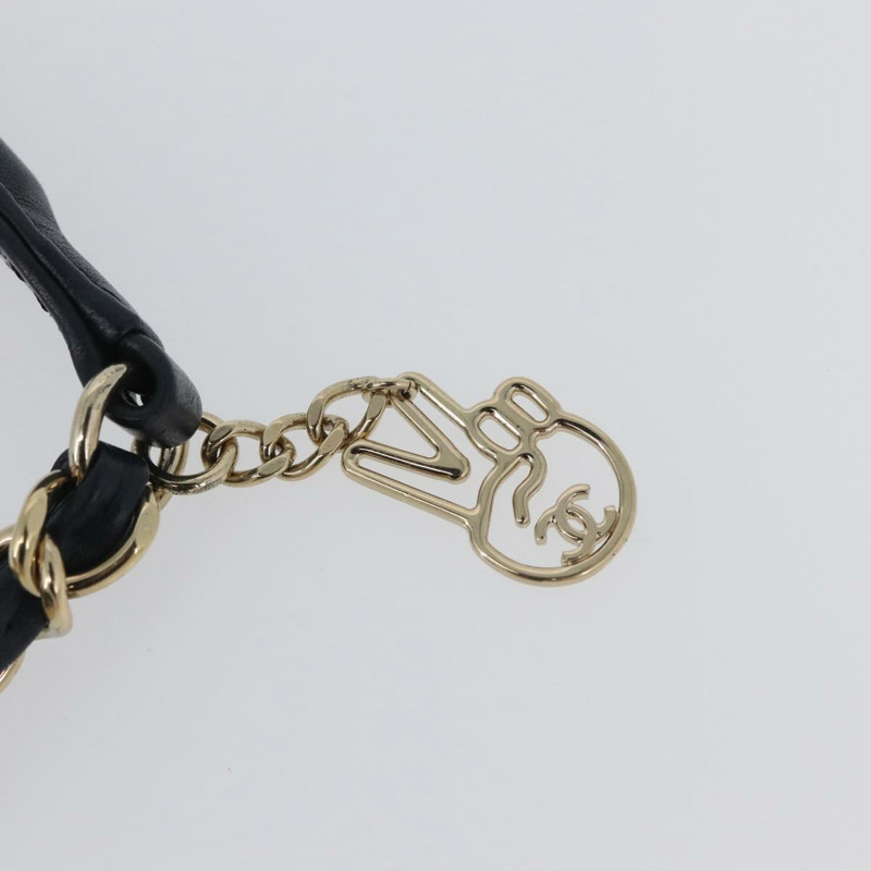 【日本直送】香奈兒 (CHANEL) 絎縫鏈條單背包 Mouton 黑色粉紅色 CC 正品 171163SAM-9