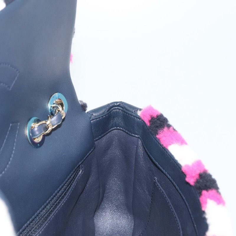 【日本直送】香奈兒 (CHANEL) 絎縫鏈條單背包 Mouton 黑色粉紅色 CC 正品 171163SAM-23