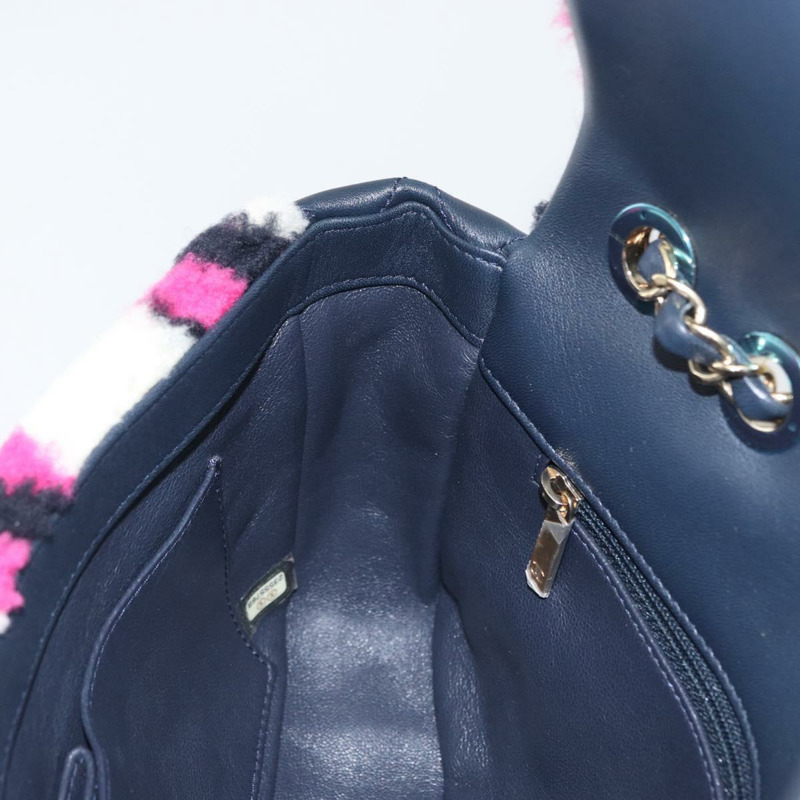 【日本直送】香奈兒 (CHANEL) 絎縫鏈條單背包 Mouton 黑色粉紅色 CC 正品 171163SAM-24