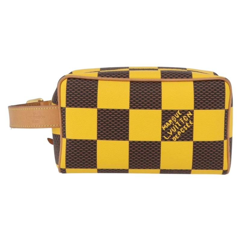 【日本直送】路易威登 Damier Locker Top Kit 化妝包 黃 N40567 LV Auth 170856M-1