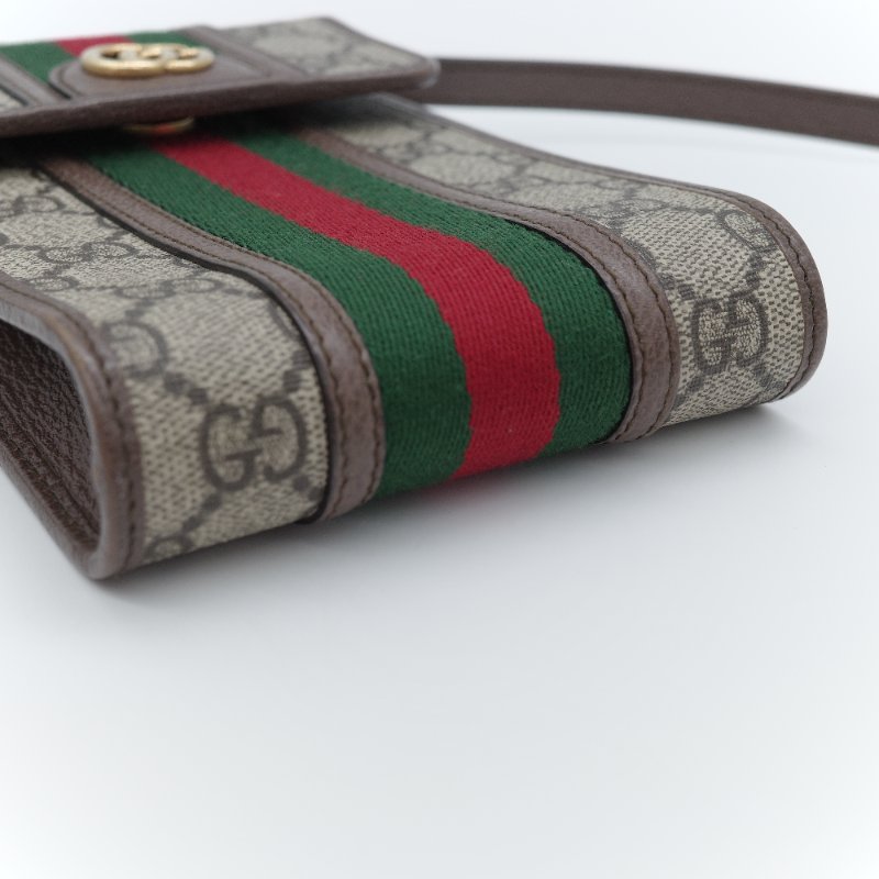 Gucci 古馳 Ophidia GG 經典棕色 帆布 直式翻蓋手機包-6