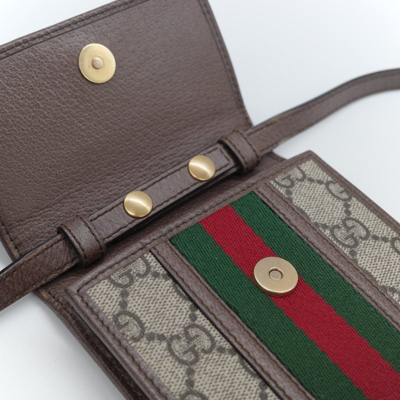 Gucci 古馳 Ophidia GG 經典棕色 帆布 直式翻蓋手機包-7