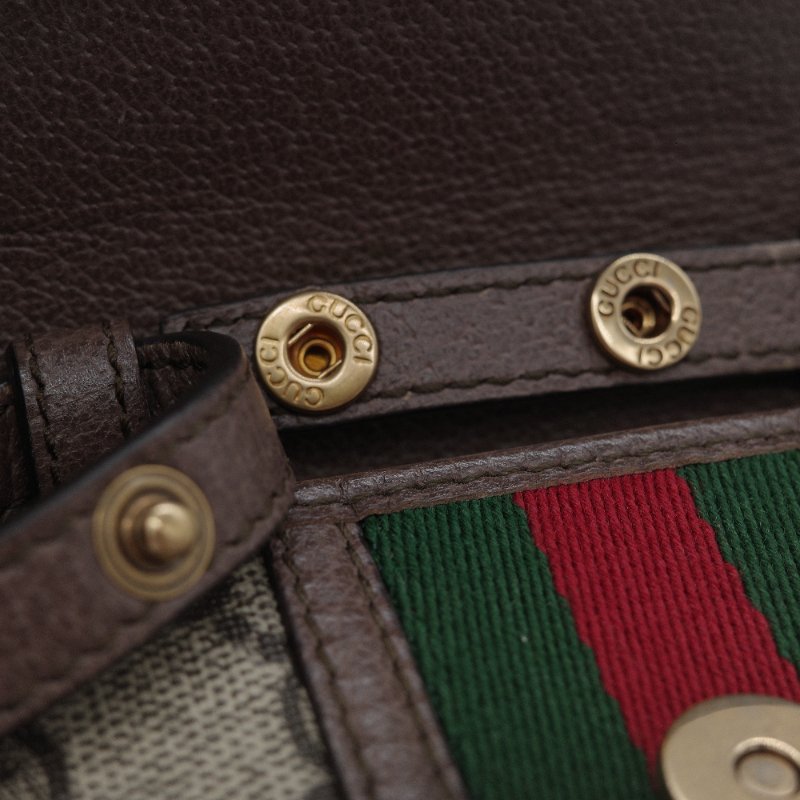 Gucci 古馳 Ophidia GG 經典棕色 帆布 直式翻蓋手機包-8