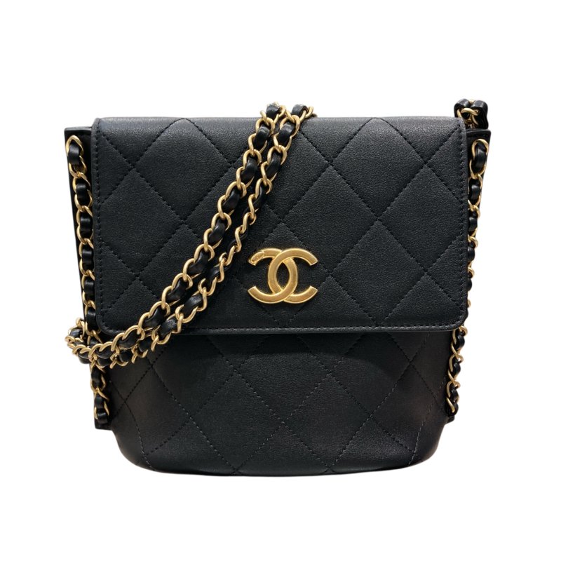 CHANEL 香奈兒 AS2542 CHAIN SHOULDER BAG 鏈條單肩包 小羊皮 黑色 金釦-0