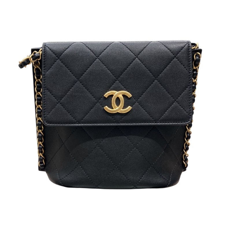 CHANEL 香奈兒 AS2542 CHAIN SHOULDER BAG 鏈條單肩包 小羊皮 黑色 金釦-1