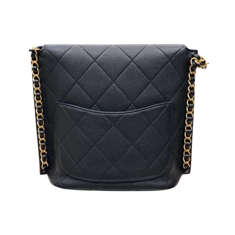 CHANEL 香奈兒 AS2542 CHAIN SHOULDER BAG 鏈條單肩包 小羊皮 黑色 金釦-2