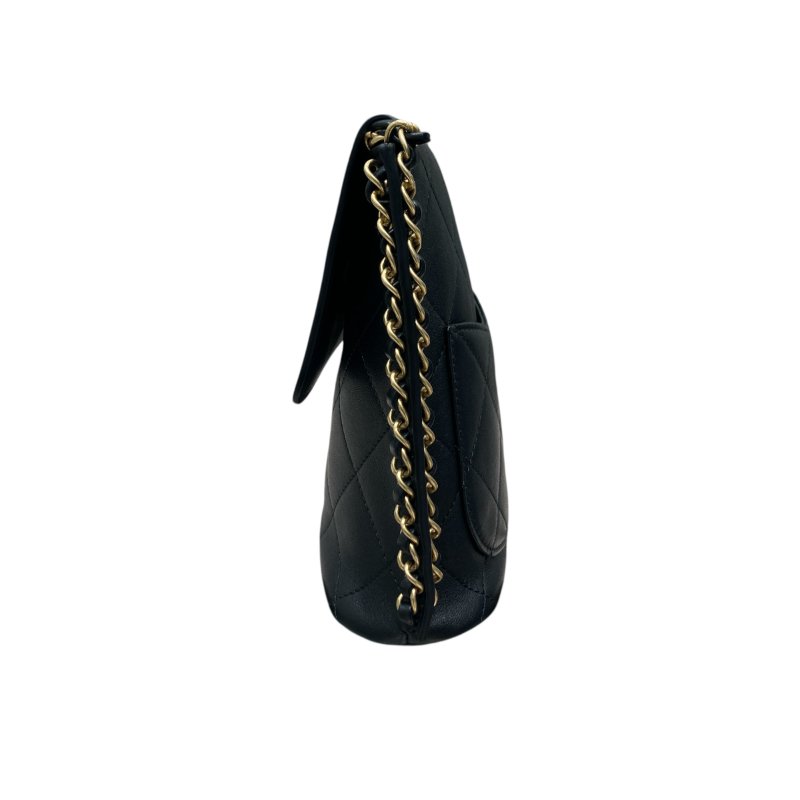 CHANEL 香奈兒 AS2542 CHAIN SHOULDER BAG 鏈條單肩包 小羊皮 黑色 金釦-3