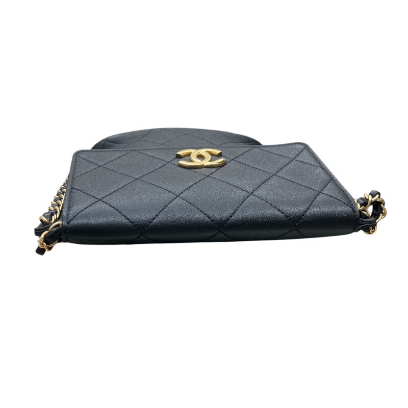 CHANEL 香奈兒 AS2542 CHAIN SHOULDER BAG 鏈條單肩包 小羊皮 黑色 金釦-6