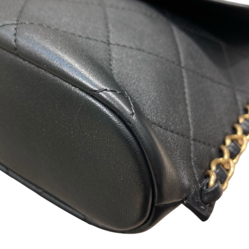 CHANEL 香奈兒 AS2542 CHAIN SHOULDER BAG 鏈條單肩包 小羊皮 黑色 金釦-8