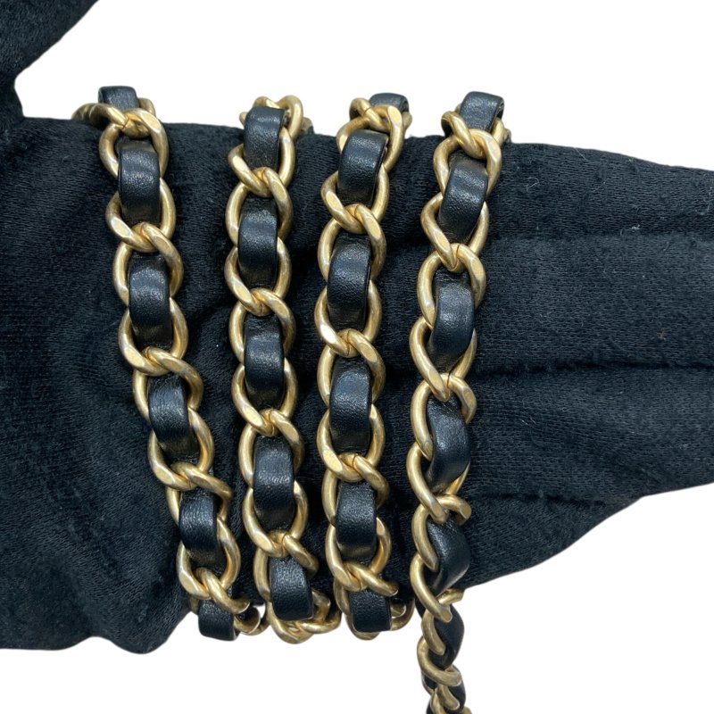 CHANEL 香奈兒 AS2542 CHAIN SHOULDER BAG 鏈條單肩包 小羊皮 黑色 金釦-12