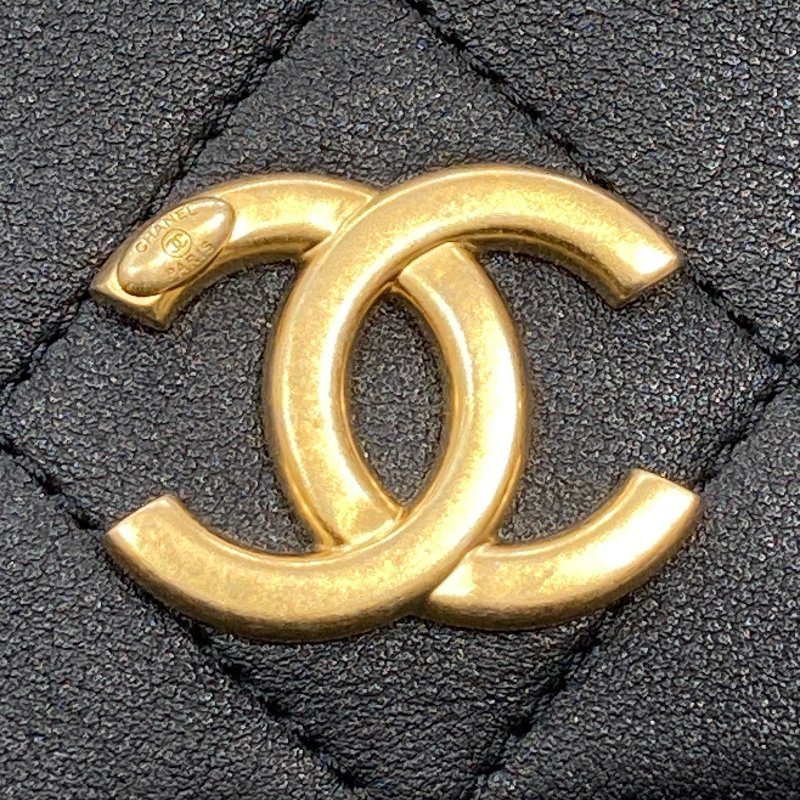 CHANEL 香奈兒 AS2542 CHAIN SHOULDER BAG 鏈條單肩包 小羊皮 黑色 金釦-14