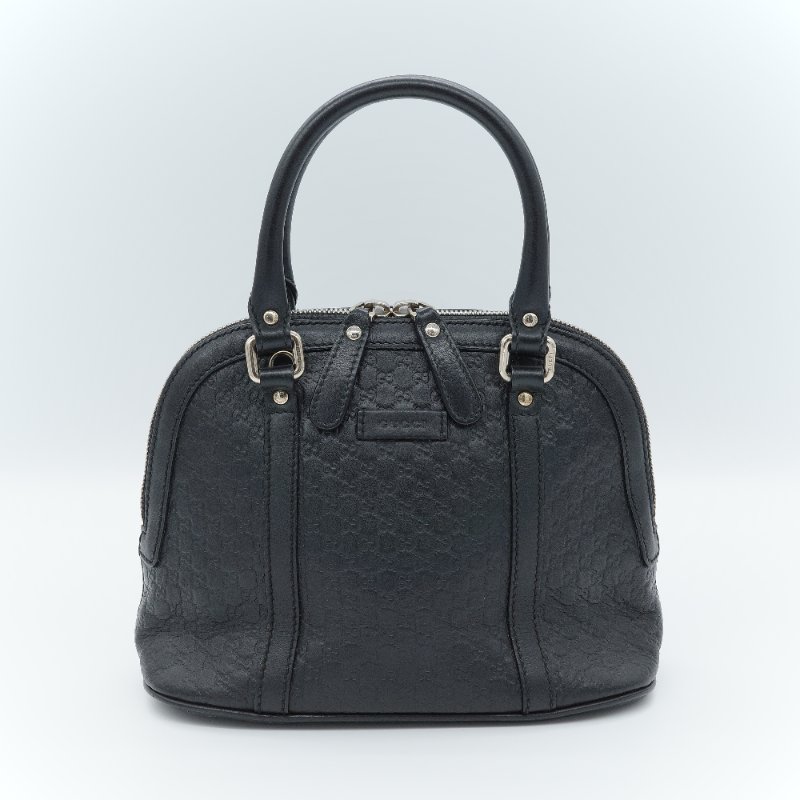 Gucci 古馳 Micro guccissima 黑色 壓紋皮革 迷你手提包 肩背包 貝殼包-1