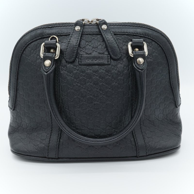 Gucci 古馳 Micro guccissima 黑色 壓紋皮革 迷你手提包 肩背包 貝殼包-2