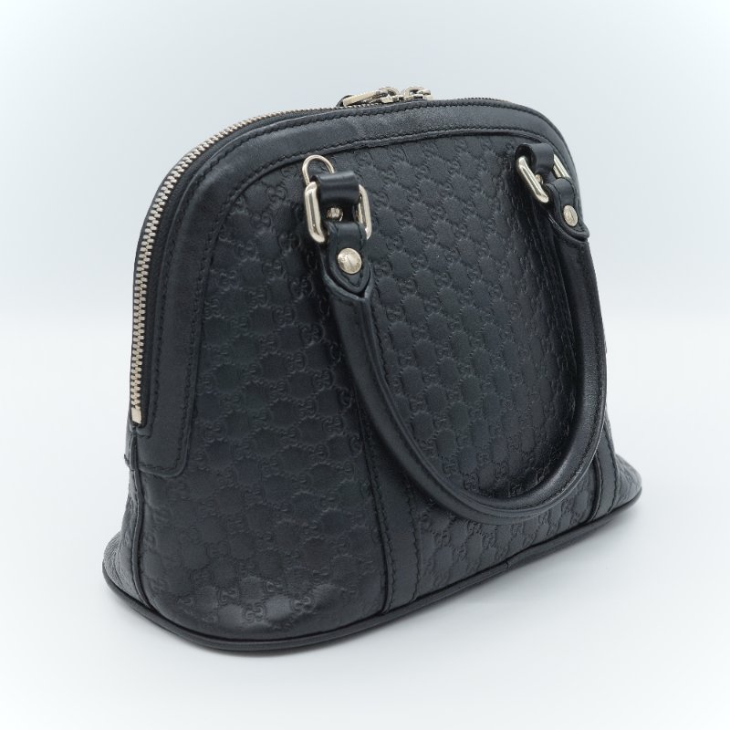 Gucci 古馳 Micro guccissima 黑色 壓紋皮革 迷你手提包 肩背包 貝殼包-4