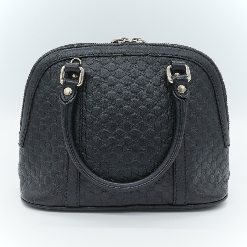 Gucci 古馳 Micro guccissima 黑色 壓紋皮革 迷你手提包 肩背包 貝殼包-5